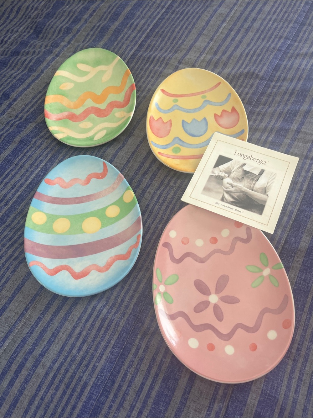 Longaberger Brown Kraft Box with Easter Egg Snack Plate Label